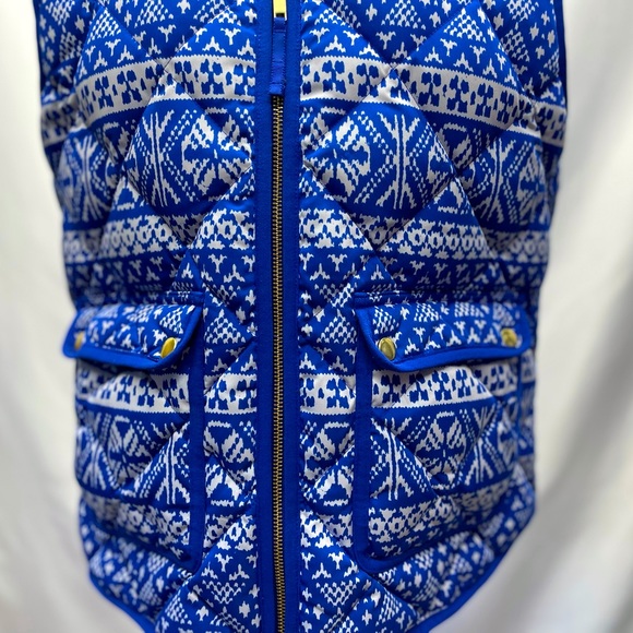 J.Crew Excursion Vest in Fair Isle Blue Sz Medium - Picture 4 of 11